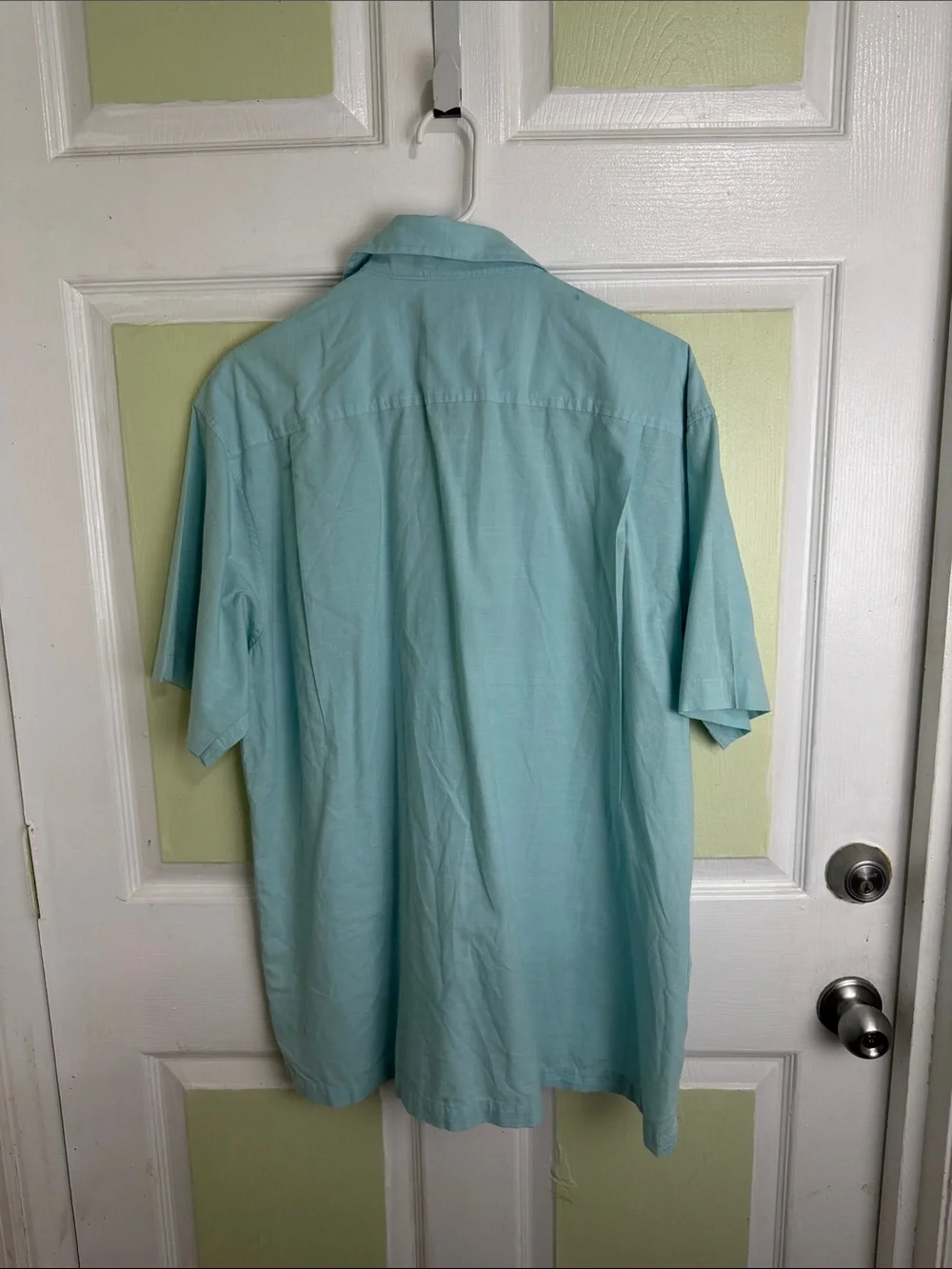 Izod Men’s Light Aqua Short-Sleeve Button-Down Shirt